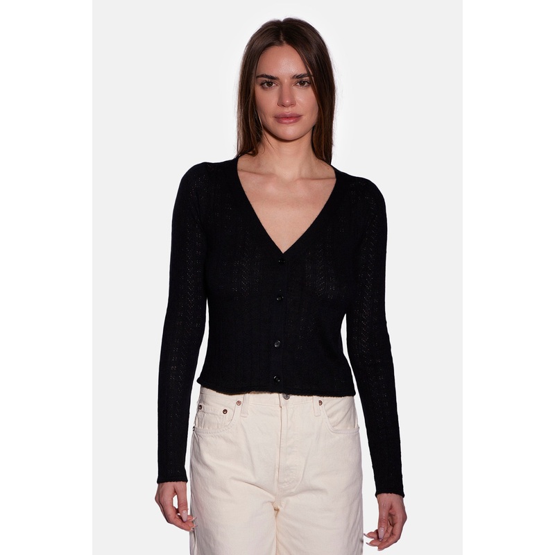 Claire Pointelle Cardigan Black