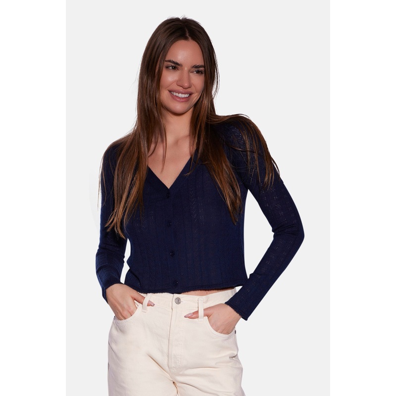 Claire Pointelle Cardigan Navy