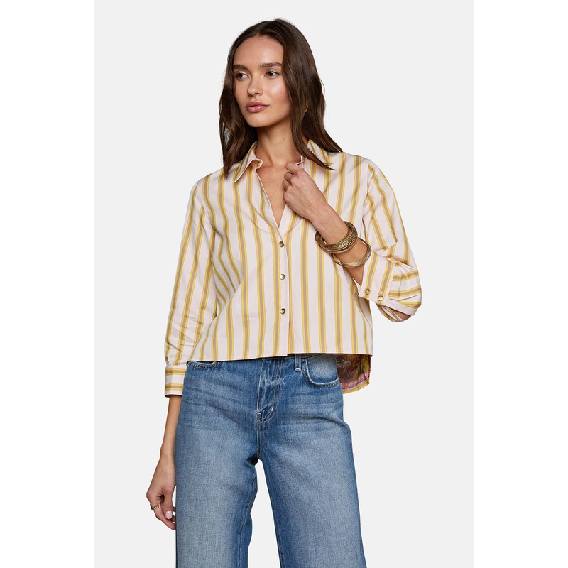 Fawn Scarf 3/4 Sleeve Shirt Multi Desert Landscape