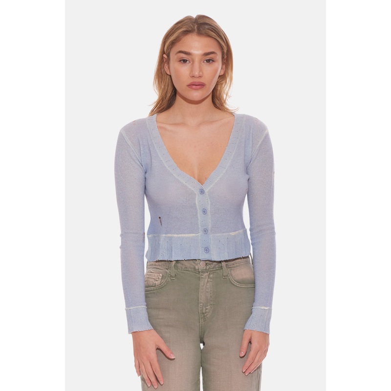 Mia Shrunken Cardigan Ocean Breeze