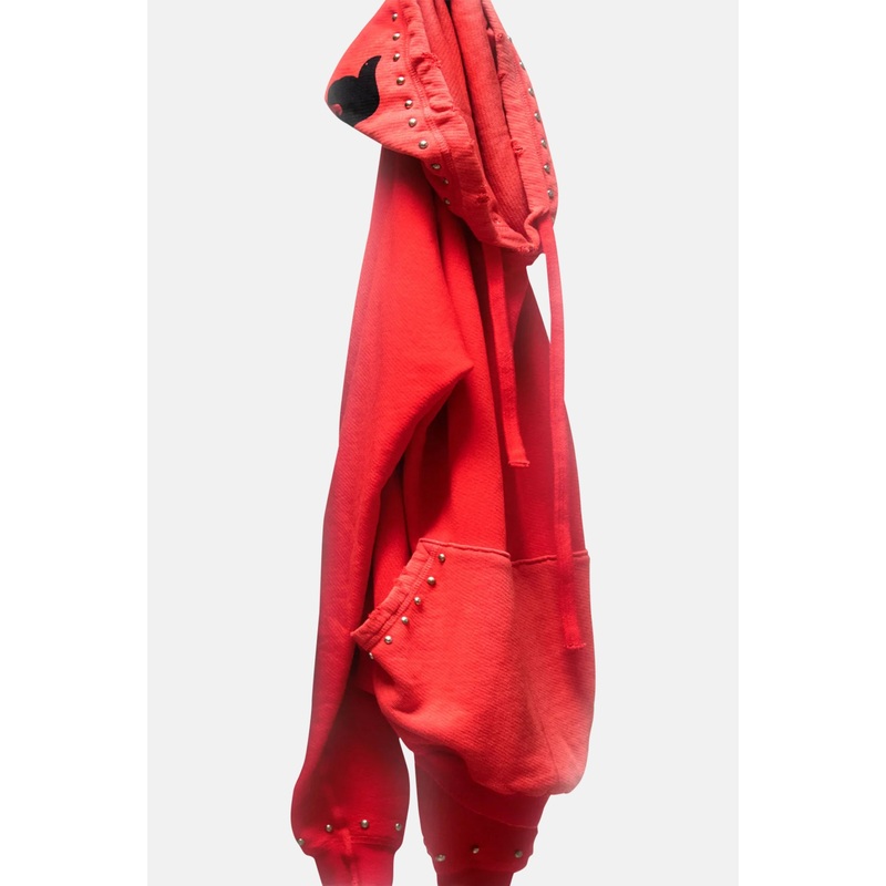 Supervintage Yumm Homestud Shrunken Hoodie-Hotred Powder