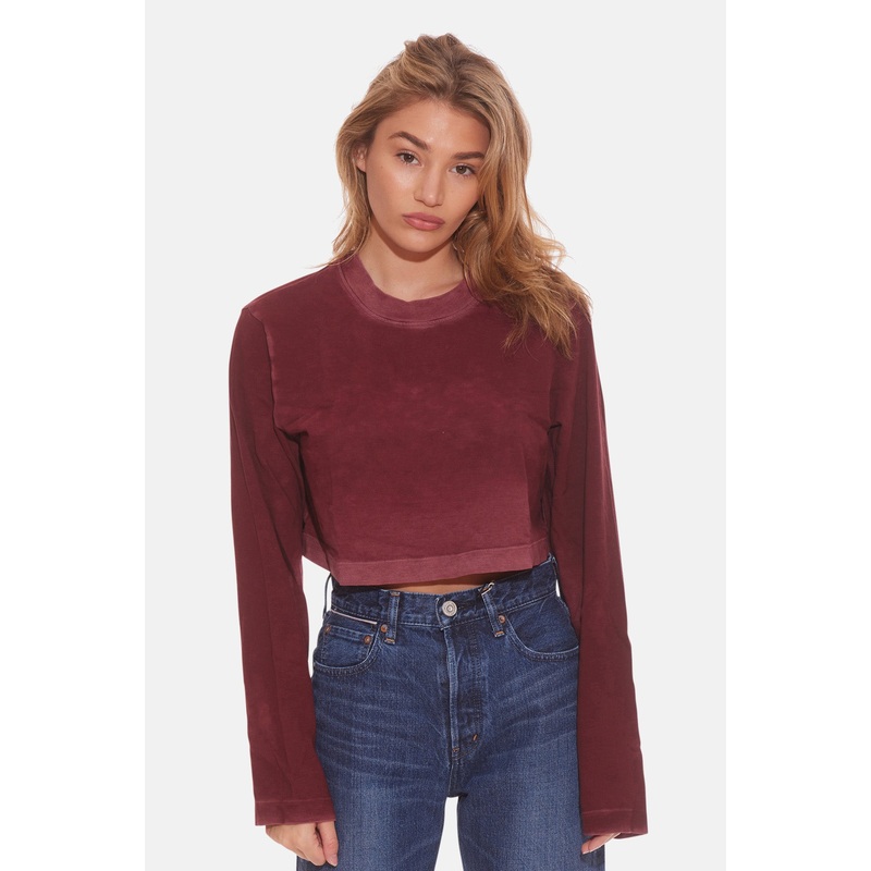 Tokyo Crop Long Sleeve Plum Mix