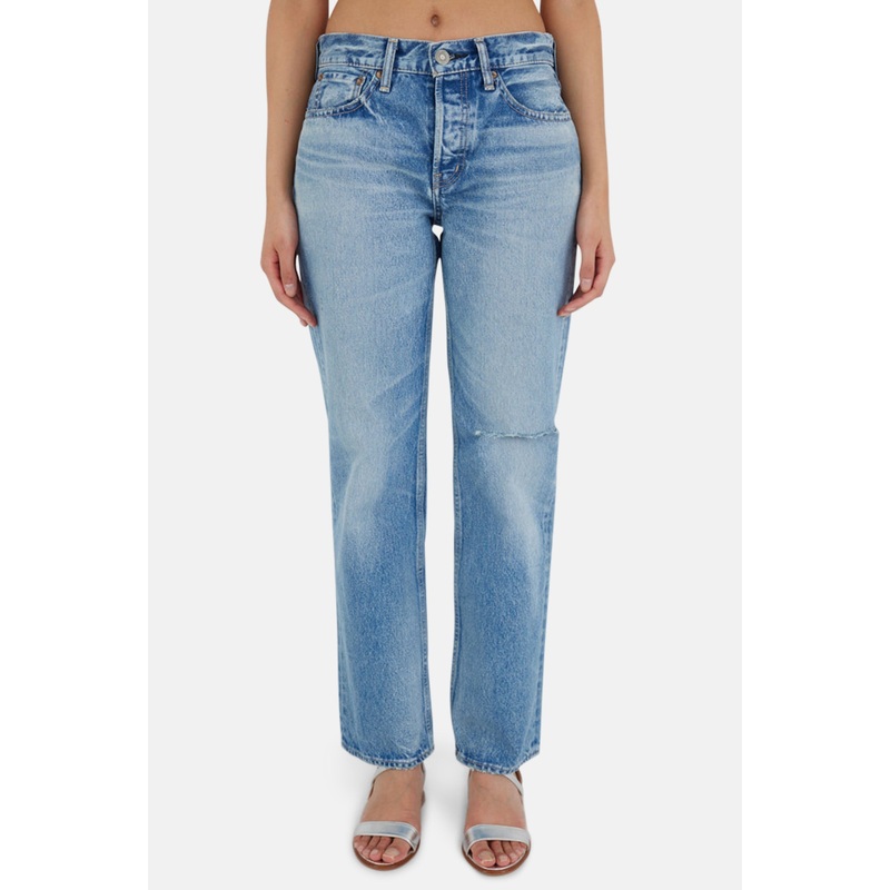 Ballard Wide Straight-Mid Rise Jean Light Blue