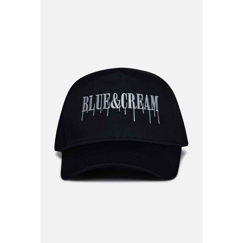Blue&Cream Drip Baseball Cap Black