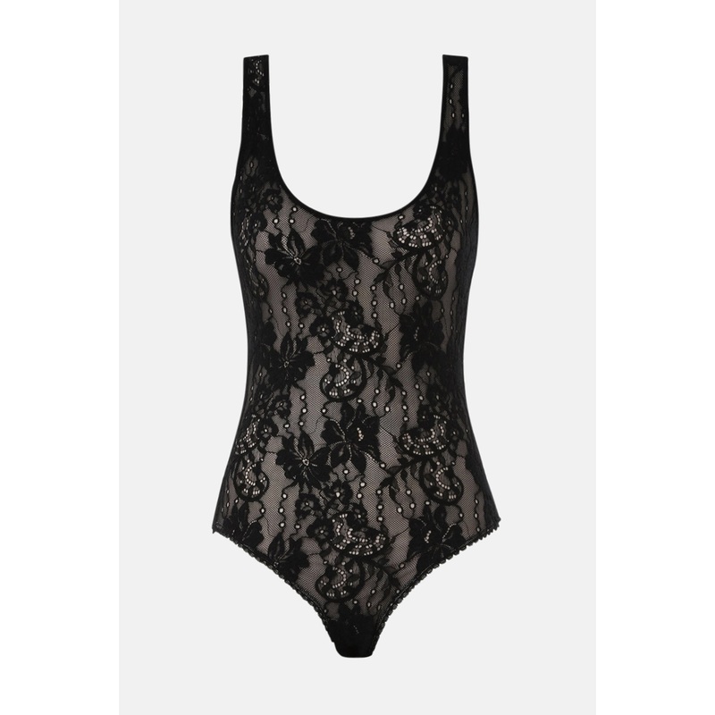 Lace Scoop Bodysuit Black|0|1|2