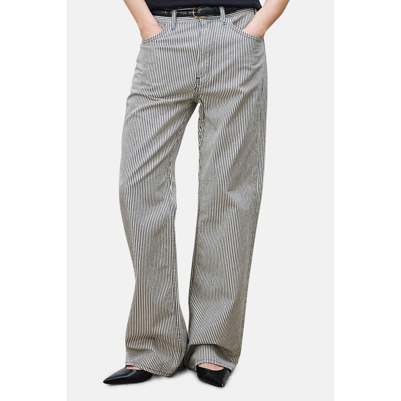 Mitchell Jean White/Indigo Hickory Stripe