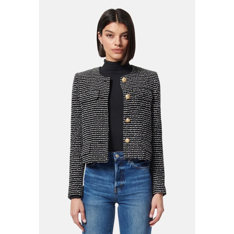 Rula Cropped Jacket Nautical Tweed