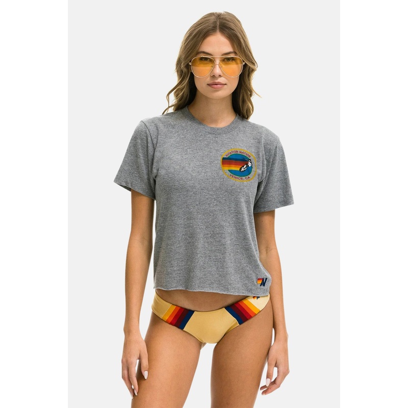 Small Logo Boyfriend Tee Heather Grey