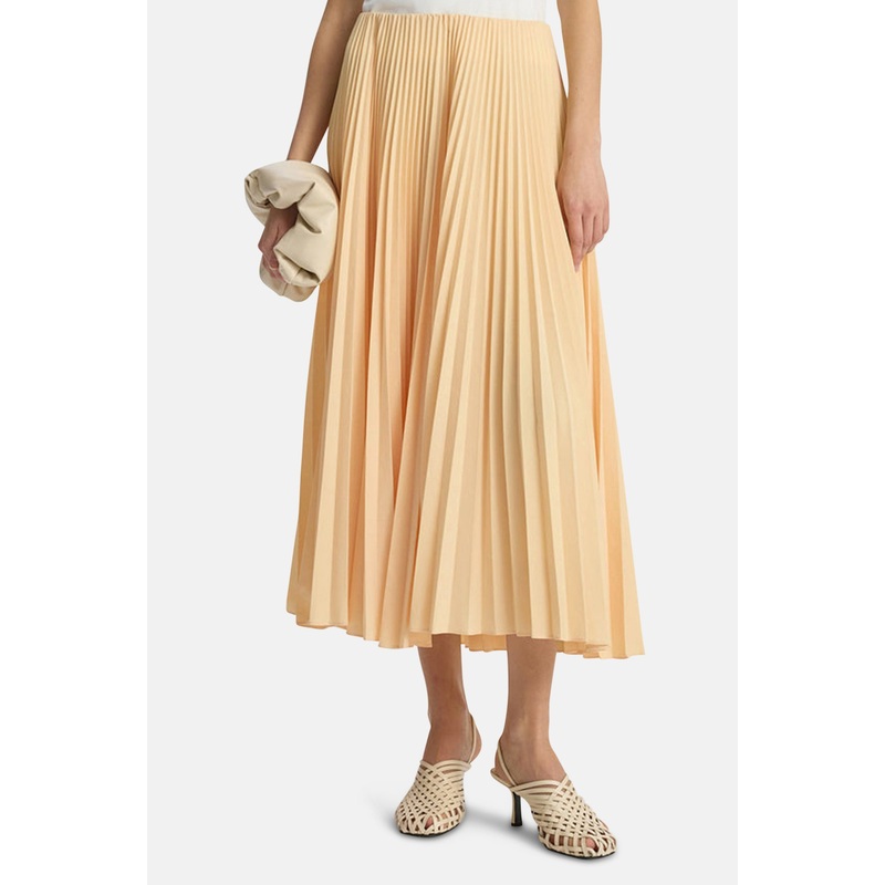 Tatum Pleated Midi Skirt Au Lait