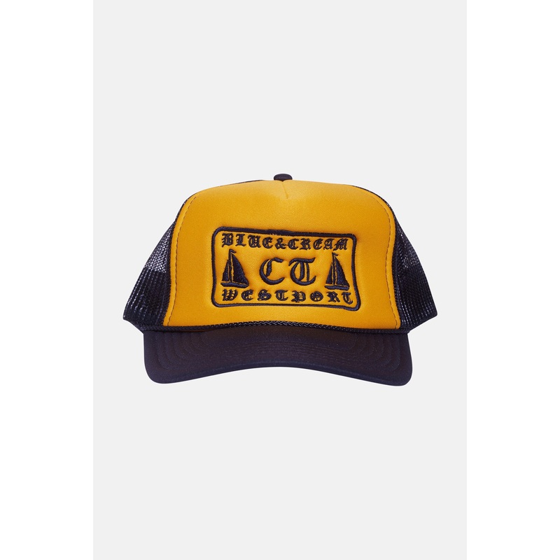 Westport Mesh Trucker Hat Navy/Yellow