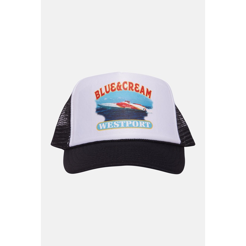 Westport Speed boat Mesh Trucker Hat Black/White