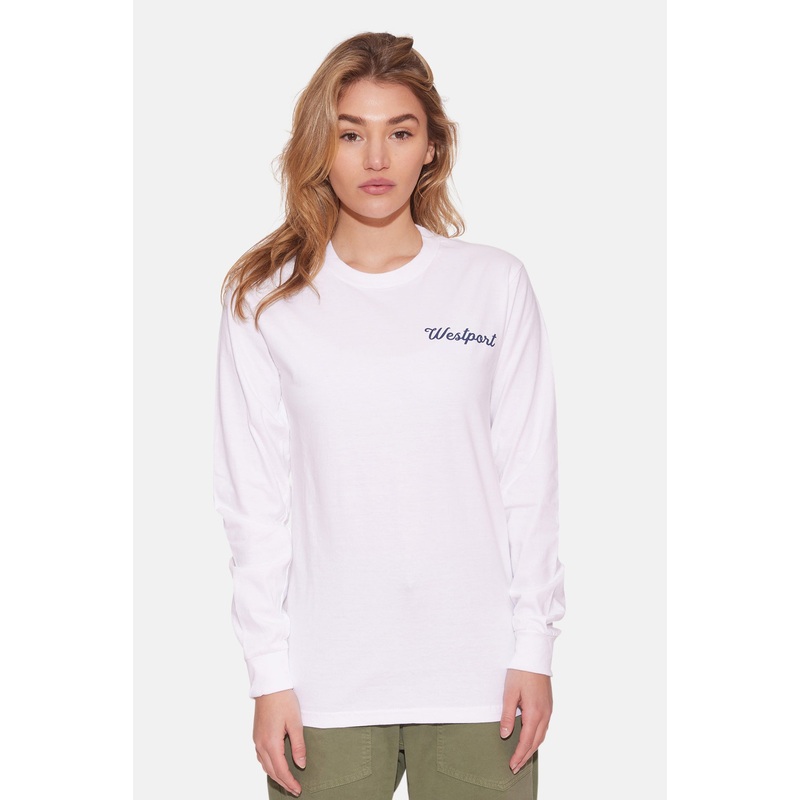 Women’s Sailboat Long Sleeve Tee White