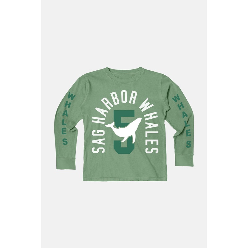 Youth Sag Harbor Whales Long Sleeve Green