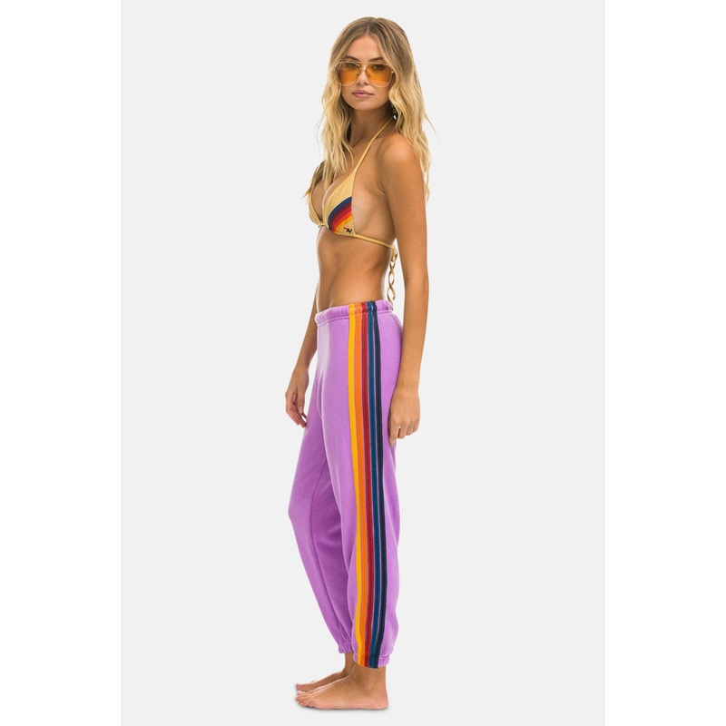 5 Stripe Sweatpants Neon Purple