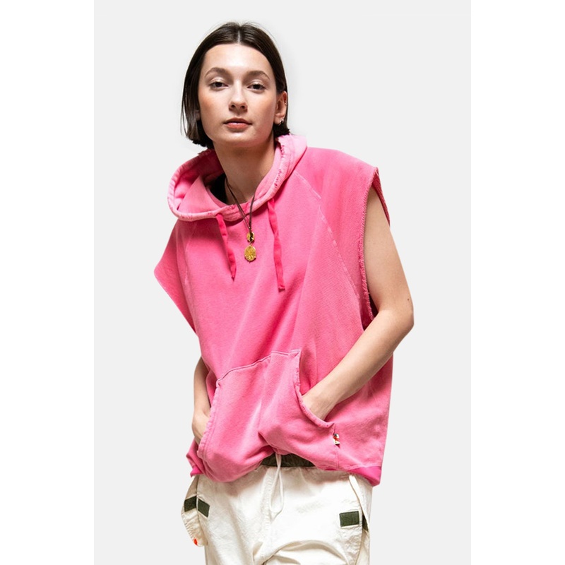 Artists Wanted Cutoff Superyumm Biggy Hoodie Pinkplant
