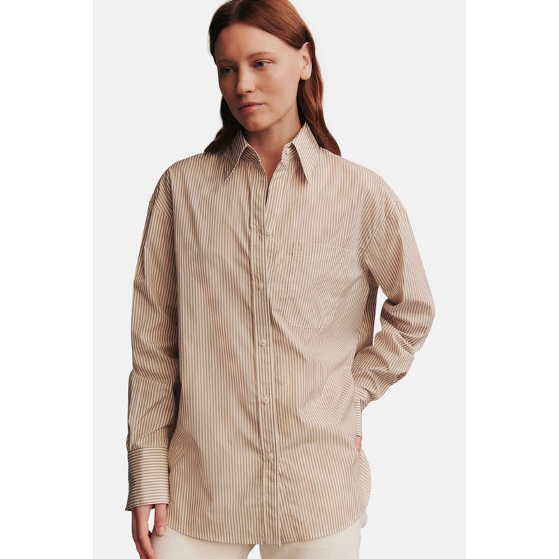Big Joe Shirt In Awning Lady Stripe Khaki/White