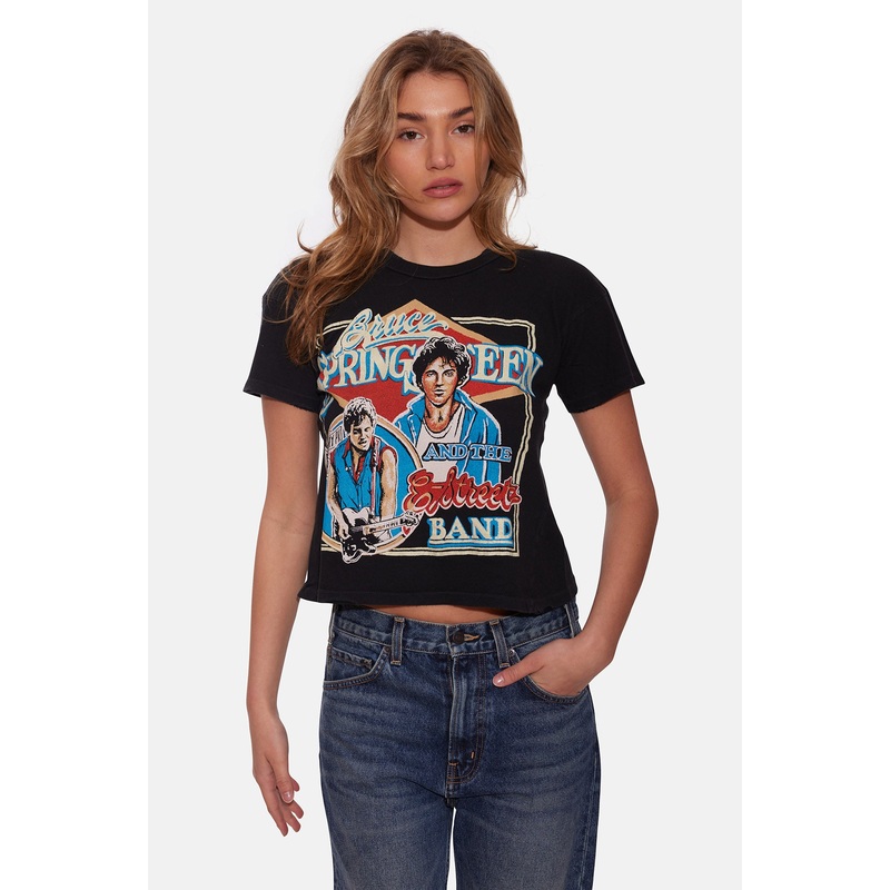 Bruce Springsteen Crop Tee Coal Pigment