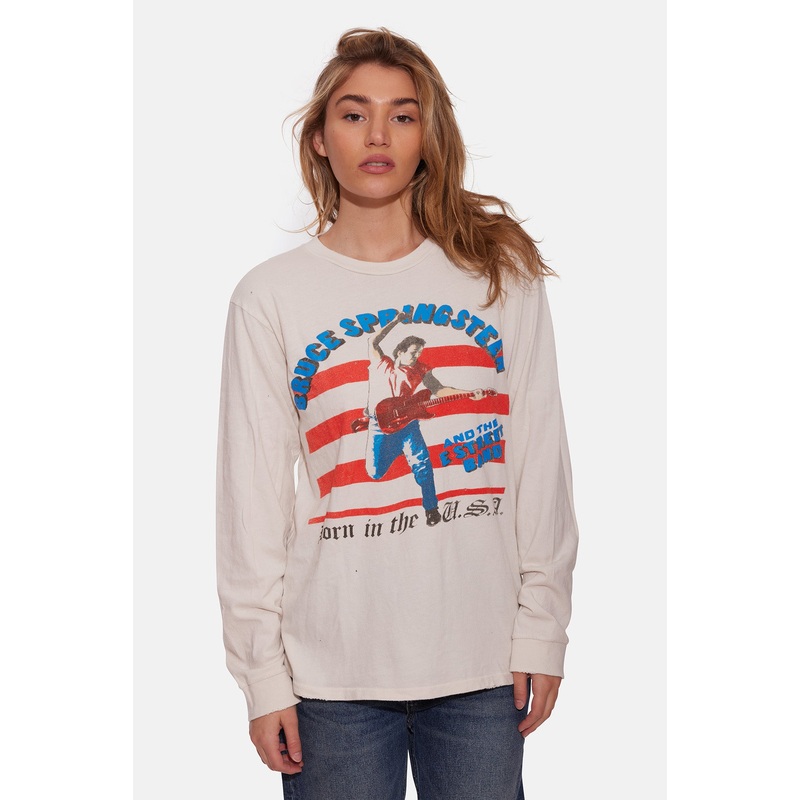 Bruce Springsteen Long Sleeve Vintage White