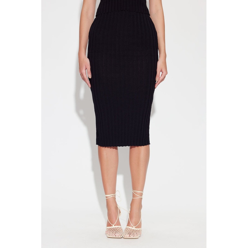 Capri Cut Out Midi Skirt Jet Black