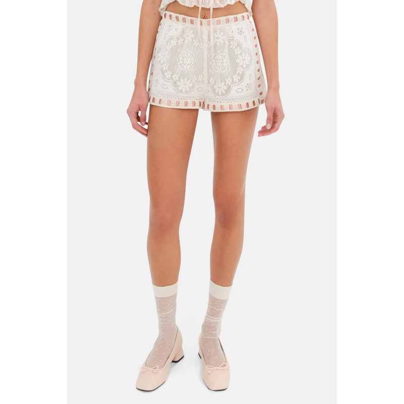 Charlotte Lace Short Cream|XS|S|M