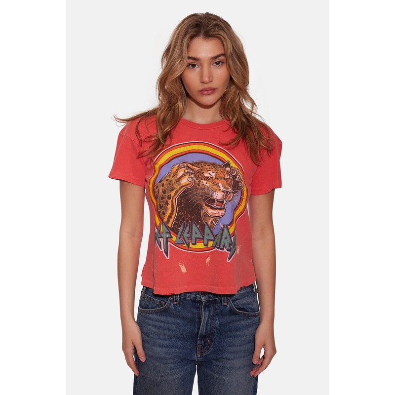 Def Leppard Crop Tee Cherry|XS|S|M|L