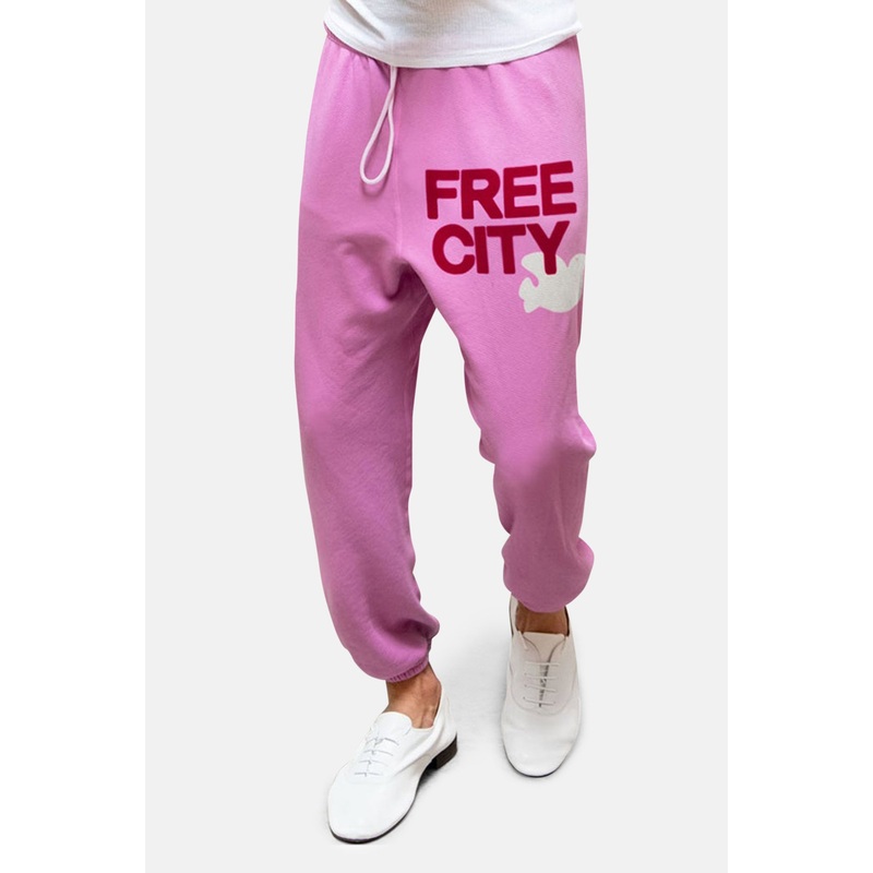 FREECITYlarge Sweatpant Pink Lips Cherry