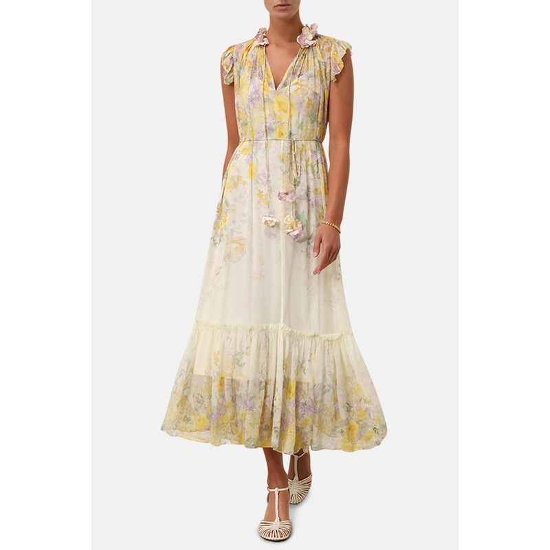 Harmony Flutter Dress Citrus Garden Print