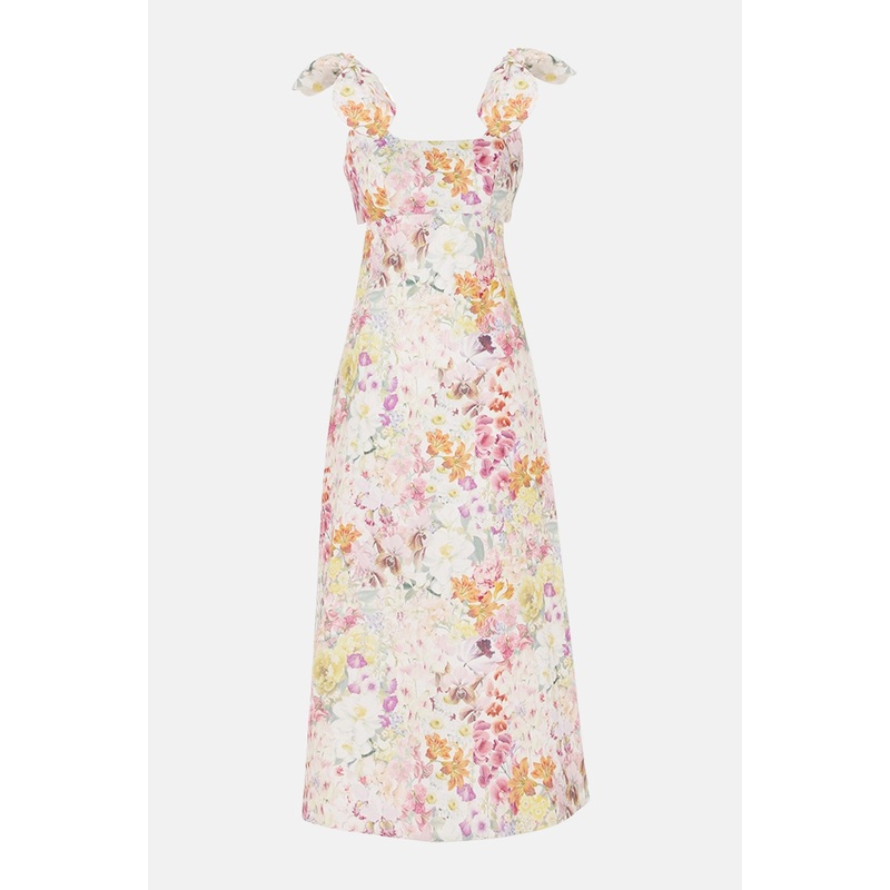 Harmony Tie Shoulder Midi Dress Kaleidoscope Garden