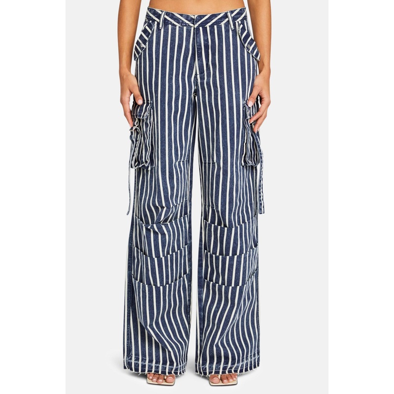 Jane Cargo Pant Navy Stripe|23|24|25|26|27|28|29