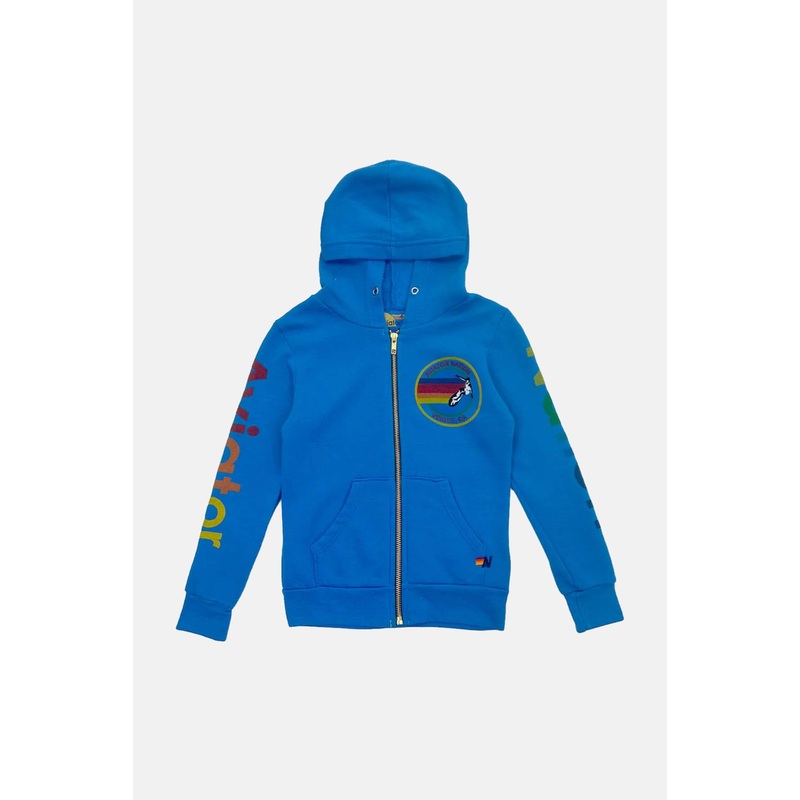Kid’s Aviator Nation Zip Hoodie Ocean