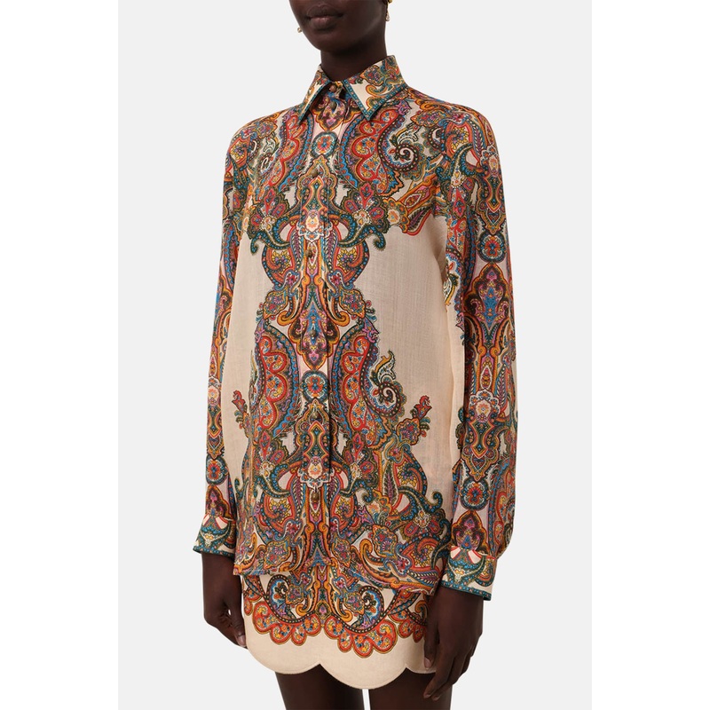 Ottie Oversized Shirt Multi Paisley