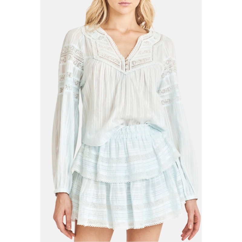 Ruffle Mini Skirt Horizon Blue Hand Dye