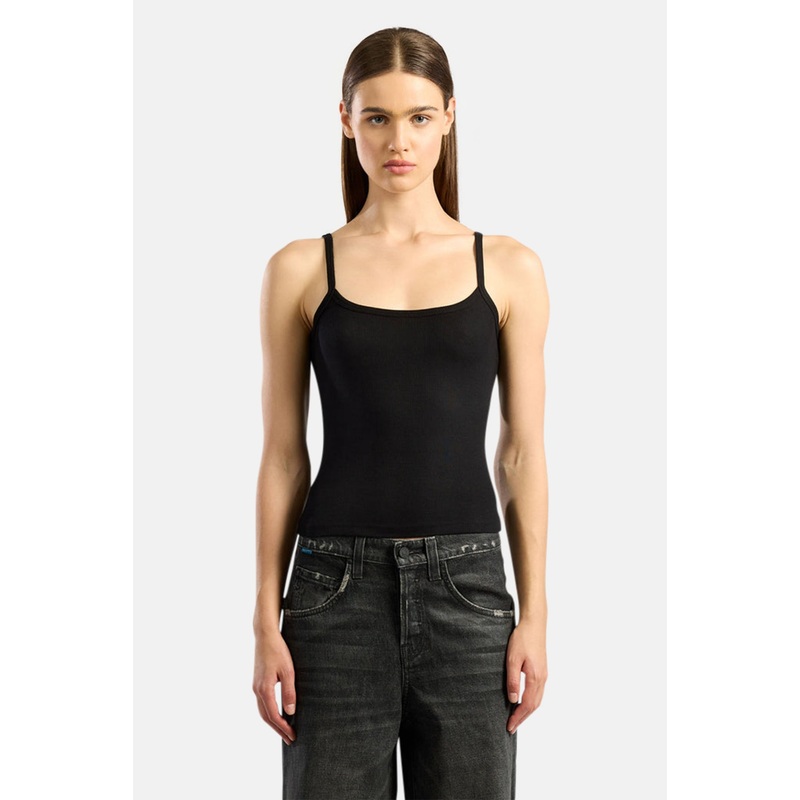 Verona Spaghetti Tank Jet Black