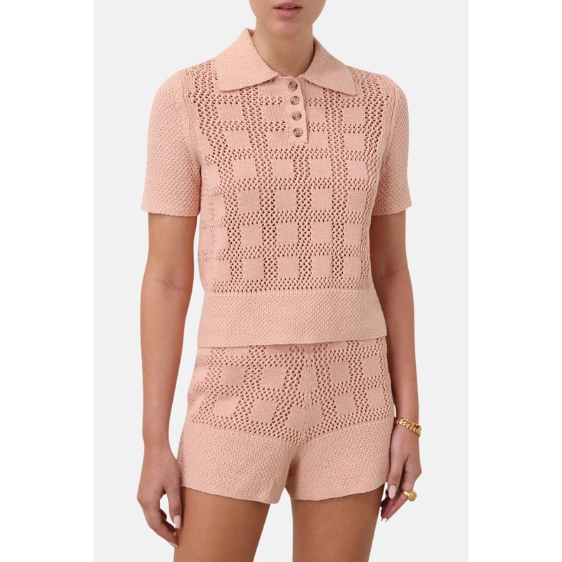 Waverly Polo Top Dusty Pink|0|1|2