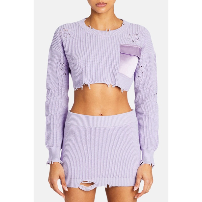 Cropped Devin Sweater Lilac|XXS|XS|S|M