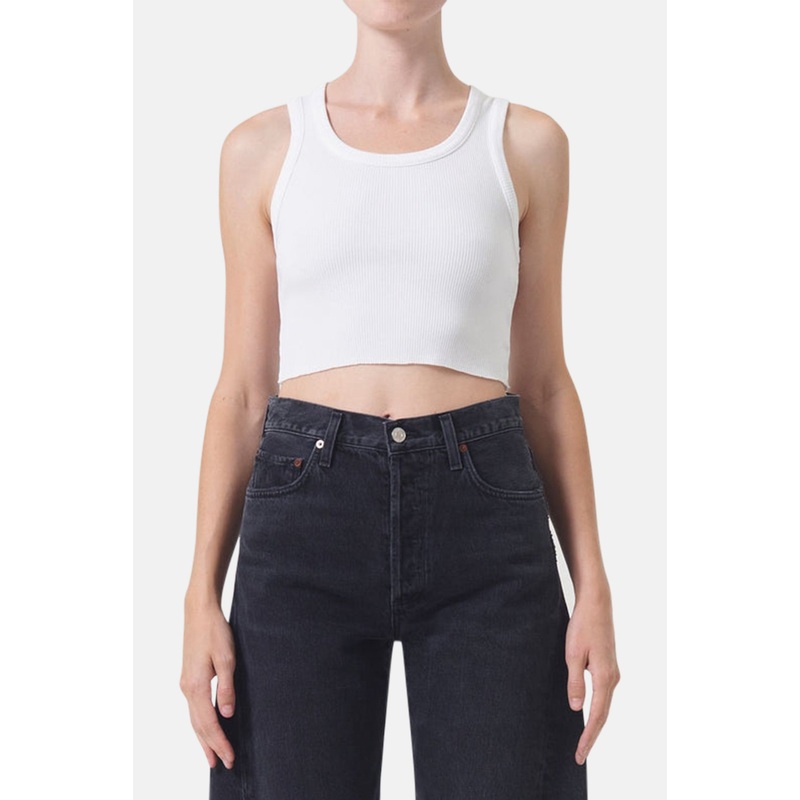 Cropped Poppy Tank White|XS|S|M