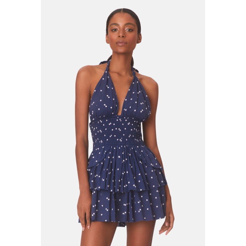 Deanna Halter Mini Dress Navy Nightfall