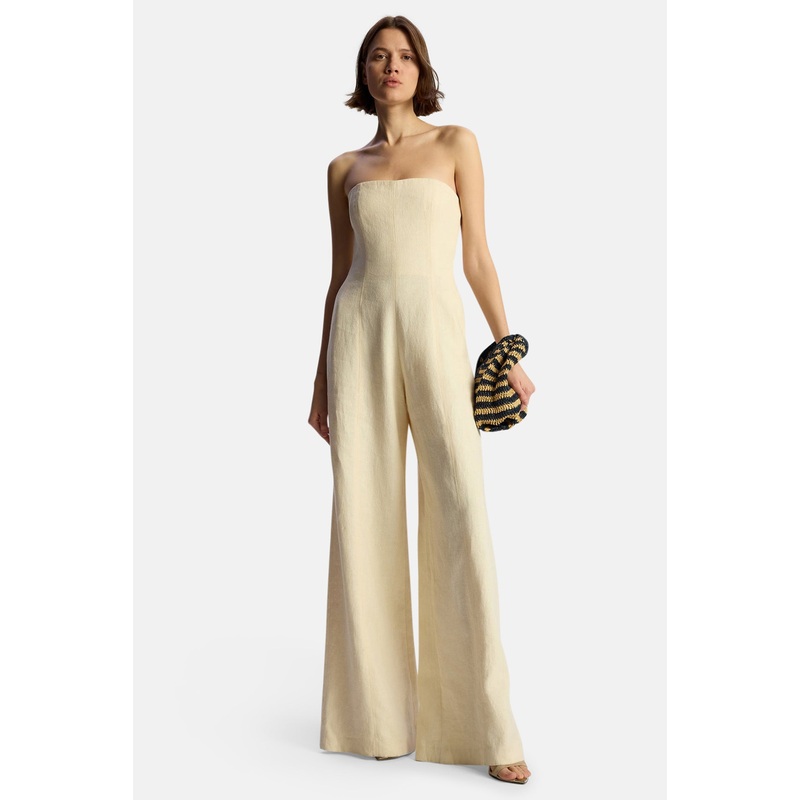 Eden Strapless Linen Jumpsuit Villa