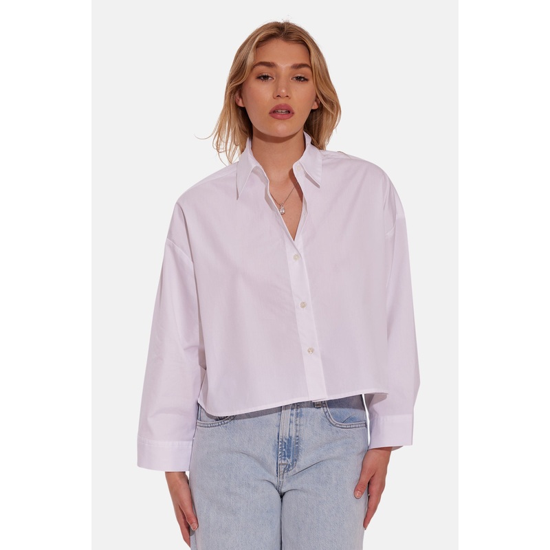 Gansett Poplin Crop Shirt White