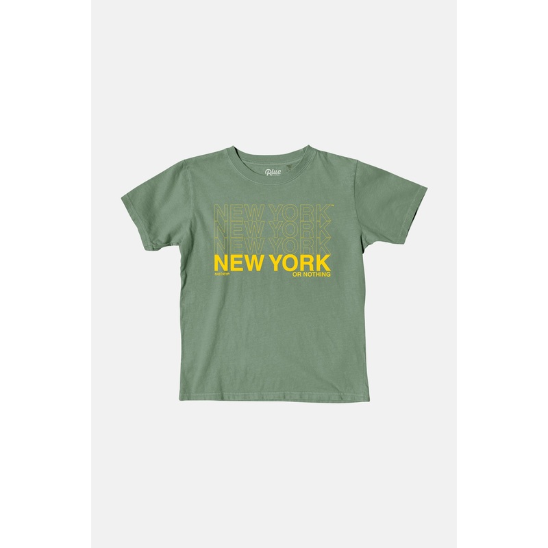 Kids New York or Nothing Tee Agave/Yellow