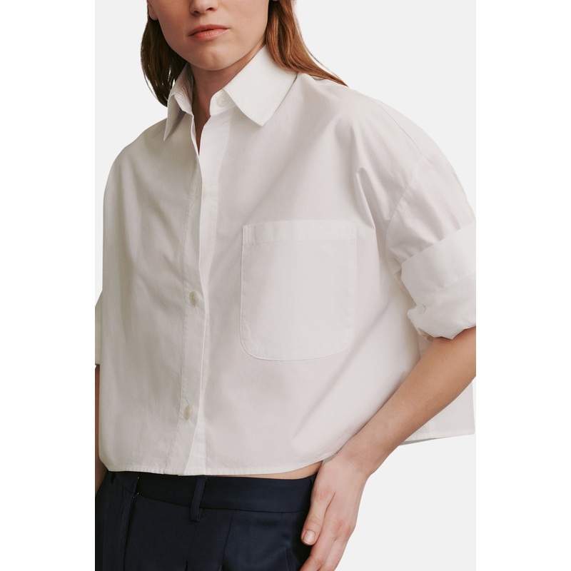 Next Ex Shirt In Militi Cotton Shirting White