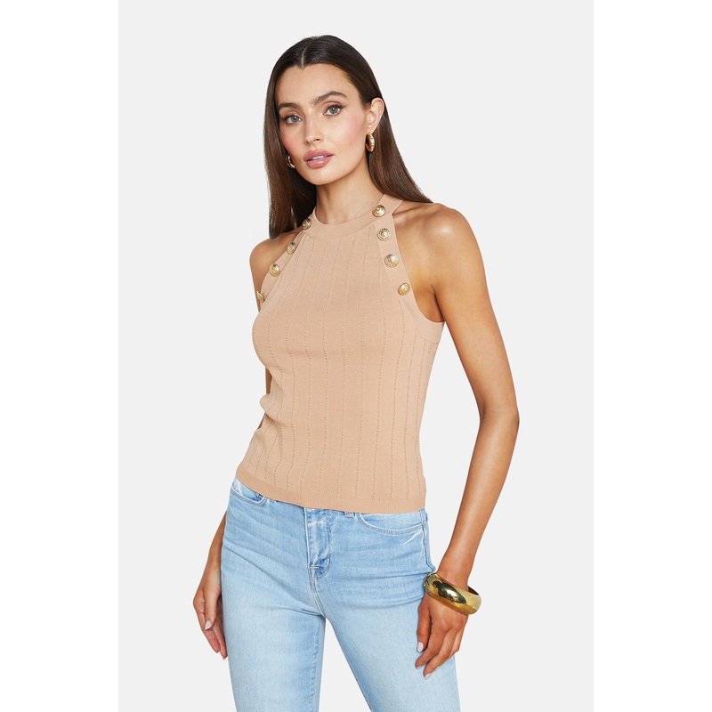 Rosemary Button Tank Toffee|XS|S|M