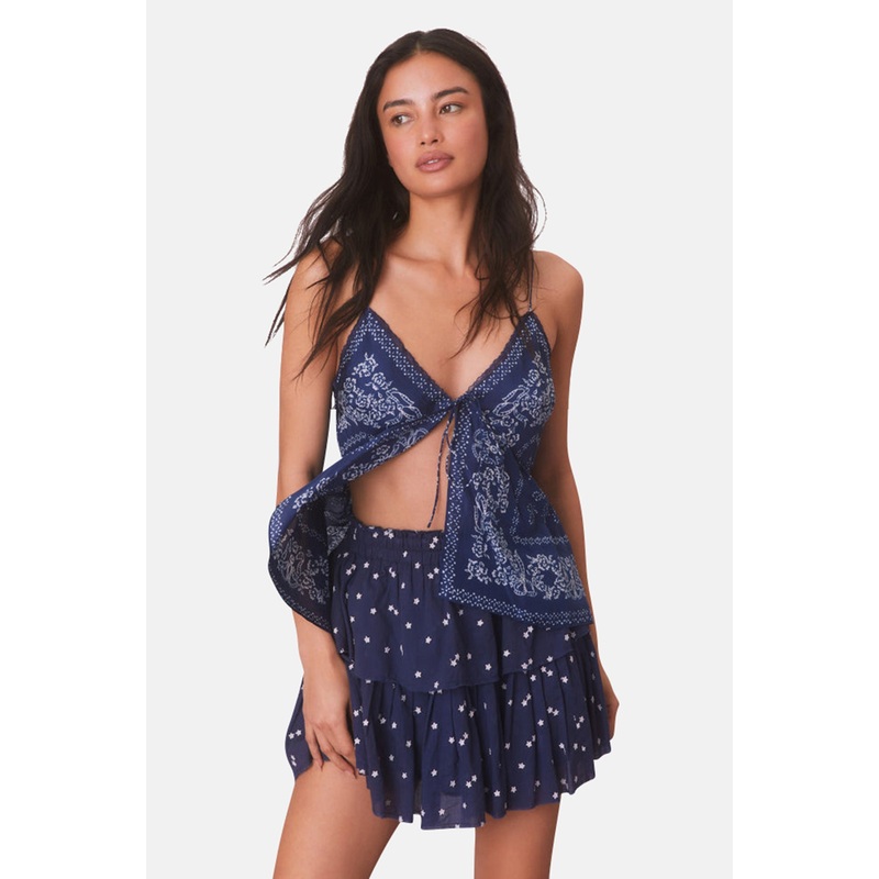 Ruffle Mini Skirt Navy Nightfall