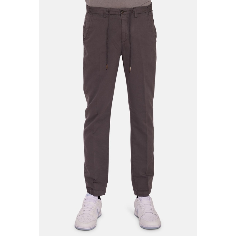 Stretch Cotton Slim Trouser Charcoal
