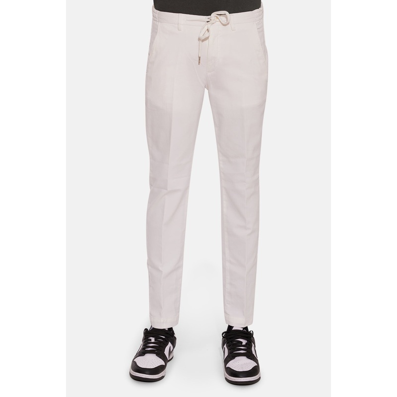 Stretch Cotton Slim Trouser White