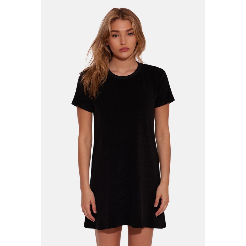 Terry Tee Dress Black|XXS|XS|S|M|L