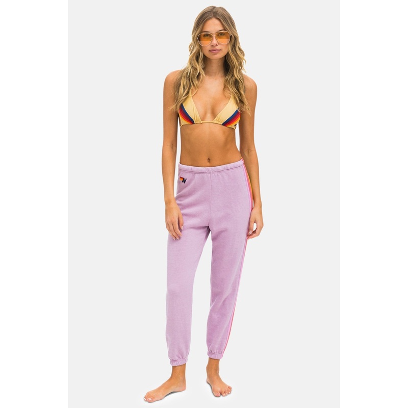 5 Stripe Sweatpant Mauve/Pink/Green