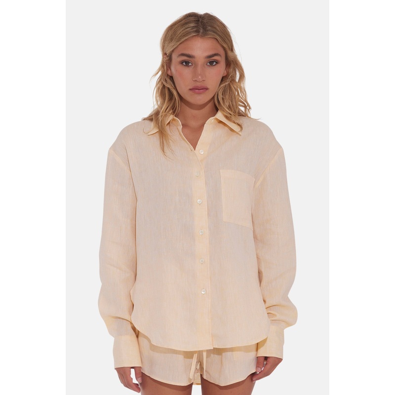 Balsam Linen Boyfriend Shirt Yellow