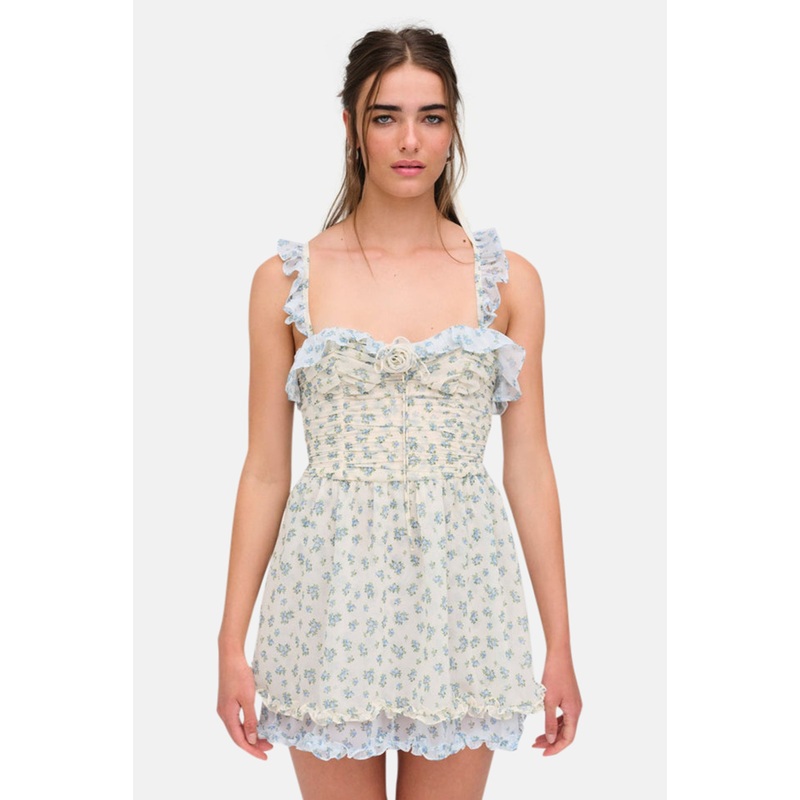 Chateau Mini Dress Blue|XXS|XS|S|M