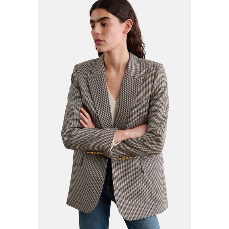 Diane Blazer Brown Houndstooth